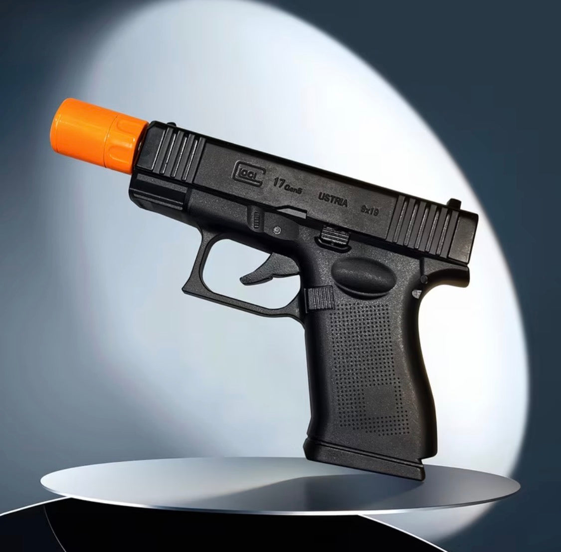 Gun-Shaped Butane Lighter with High-Temperature Ceramic Nozzle, Black Orange