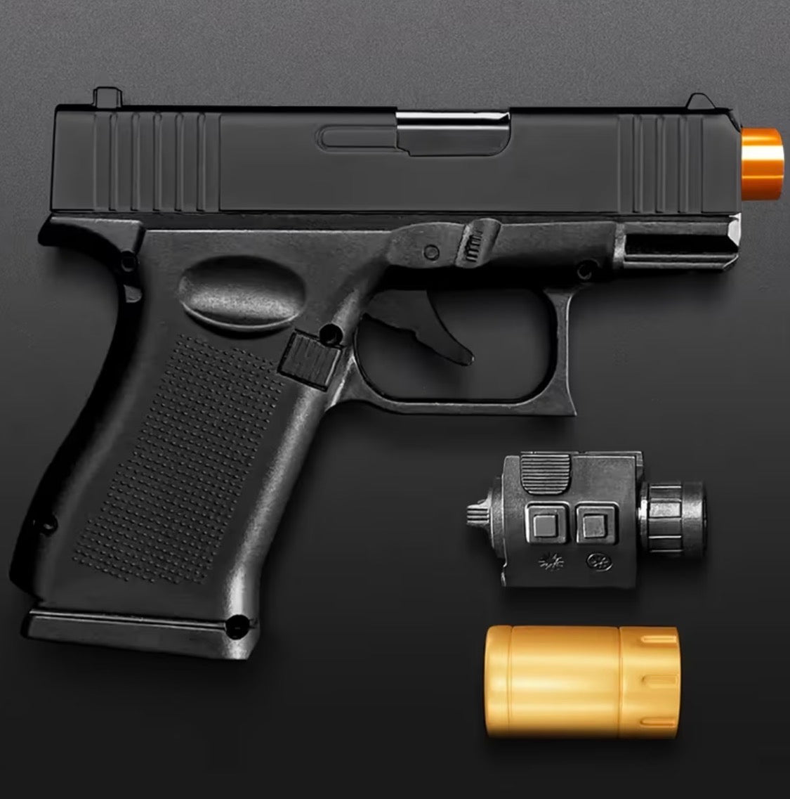 Gun-Shaped Butane Lighter with High-Temperature Ceramic Nozzle, Black Orange