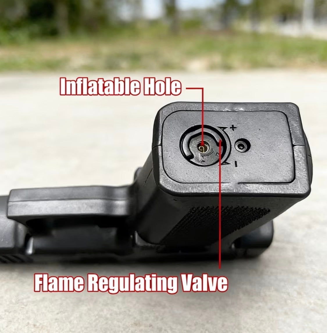 Gun-Shaped Butane Lighter with High-Temperature Ceramic Nozzle, Black Orange